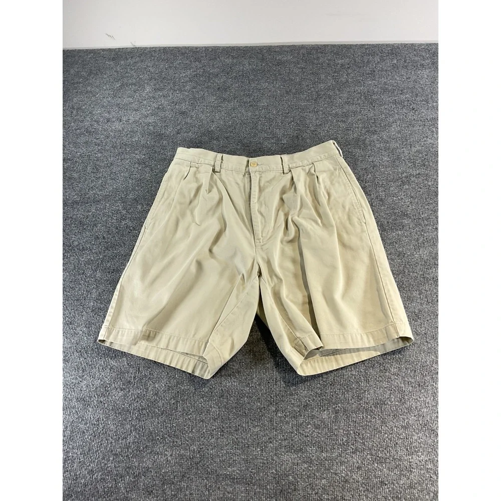 Polo Ralph Lauren Tyler Men's Shorts 36 Beige Khaki 100% Cotton Pleated Casual C